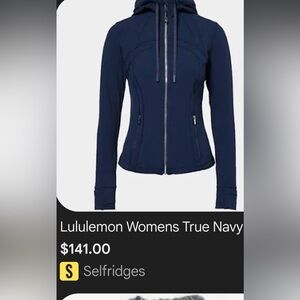 Lululemon define jacket size 8 navy blue